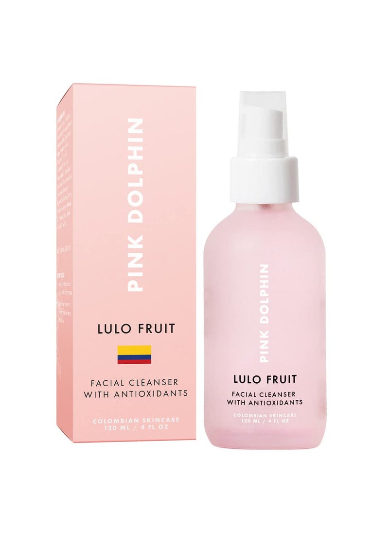 Pink Dolphin Lulo Fruit Antioxidant Facial Cleanser  Vitamin C Face Wash For Women  Vitamin A E K  Vegan  Gluten Free  Citrus Scent Face Cleanser  Colombian Beauty Skin Care  4oz