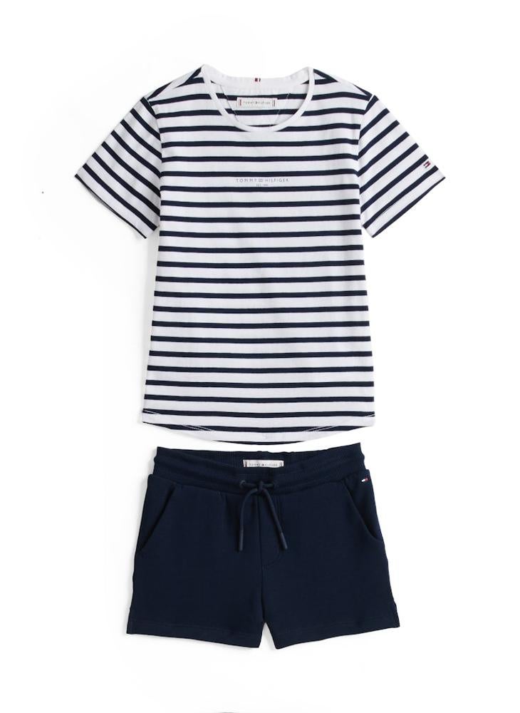 Kids Stripe Crew Neck T-Shirt & Shorts Set