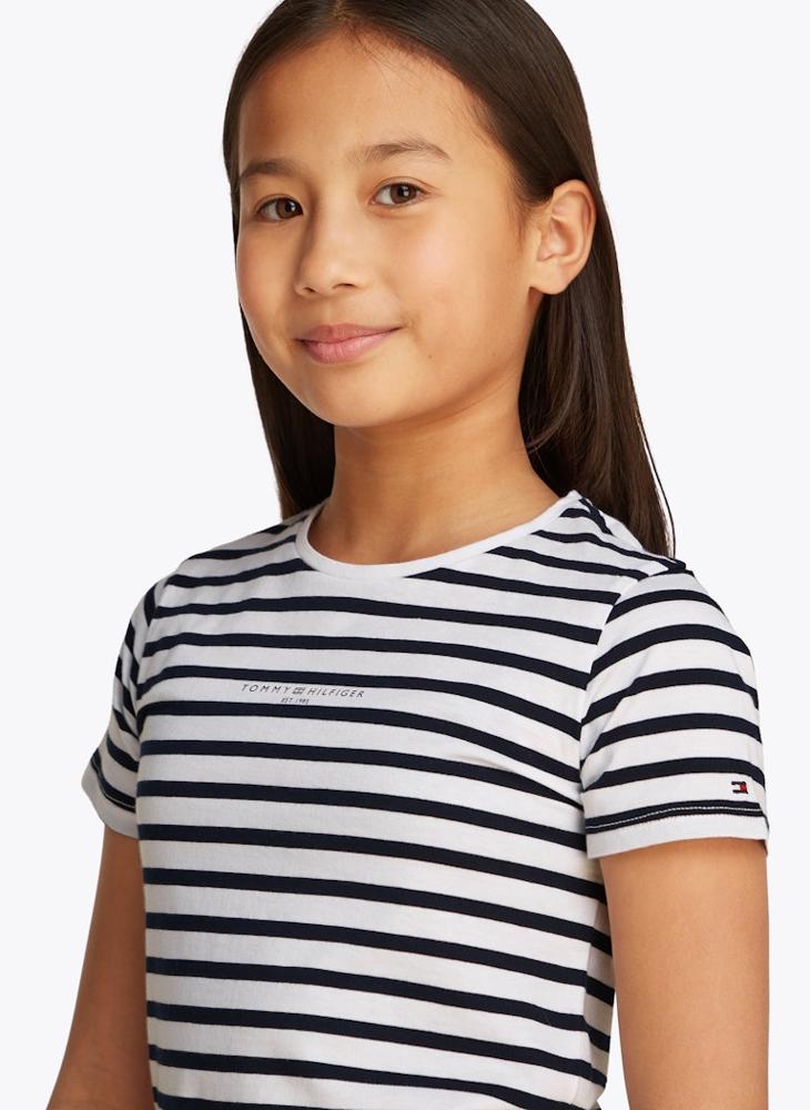 Kids Stripe Crew Neck T-Shirt & Shorts Set