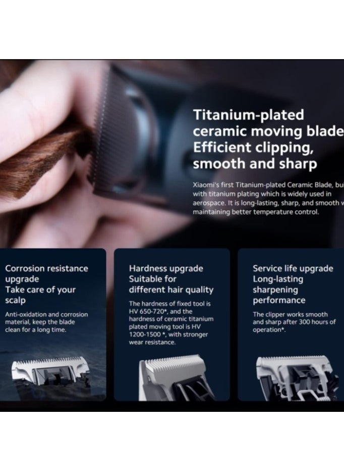 Xiaomi Hair Clipper, Professional Hair Clippers for Men with 14 Length Comb Settings and 5 Styling Precision Length Settings, Titanium-Plated Ceramic  Head, Cordless Hair Clippers for Men/Kids