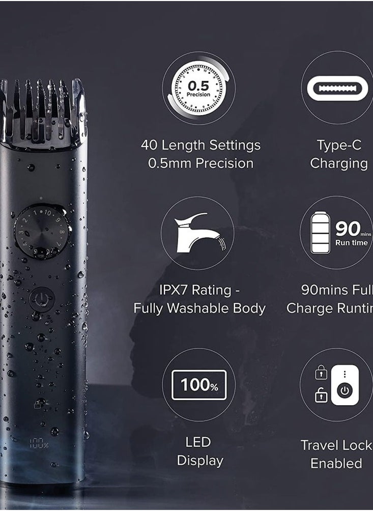 Grooming Kit Pro hair clipper with multiple shaving styles washable and comfortable suitable size and great performance (Black)