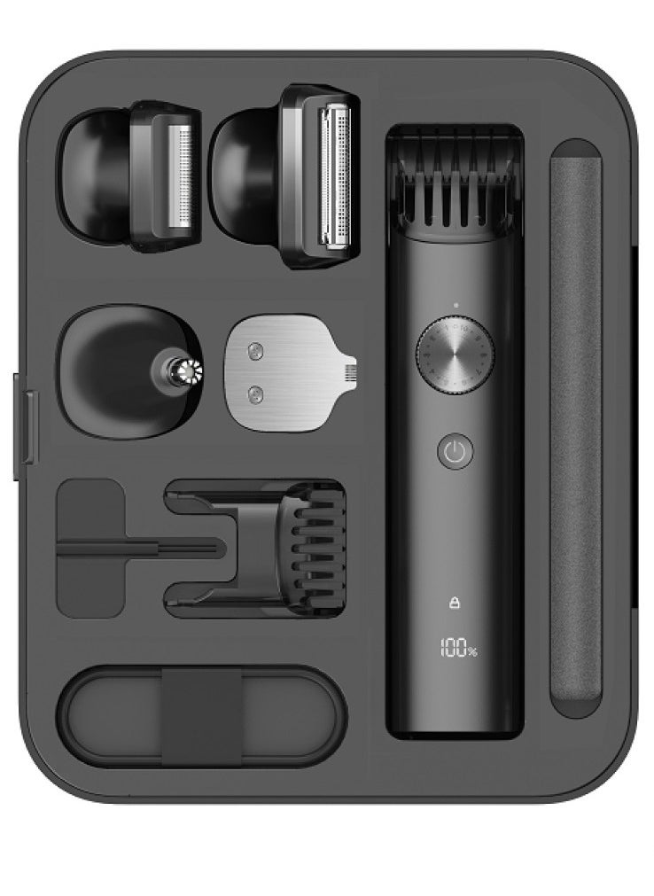 Grooming Kit Pro hair clipper with multiple shaving styles washable and comfortable suitable size and great performance (Black)