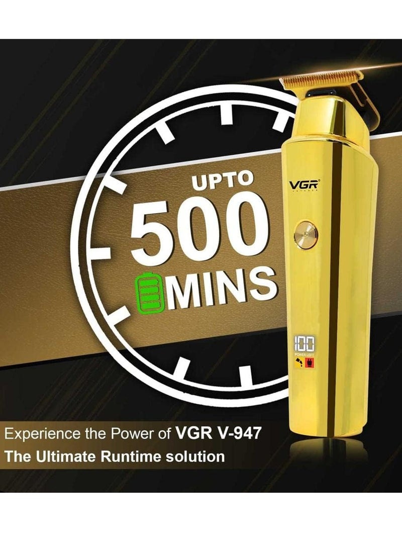 V-947 Professional hair trimmer  Runtime: 500 minutes , 3 pcs guide comb , Cleaning brush , Lubricating oil , USB charging function