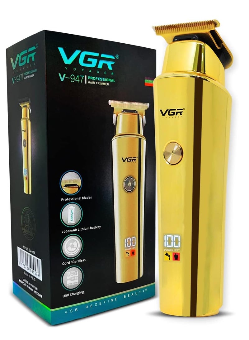 V-947 Professional hair trimmer  Runtime: 500 minutes , 3 pcs guide comb , Cleaning brush , Lubricating oil , USB charging function