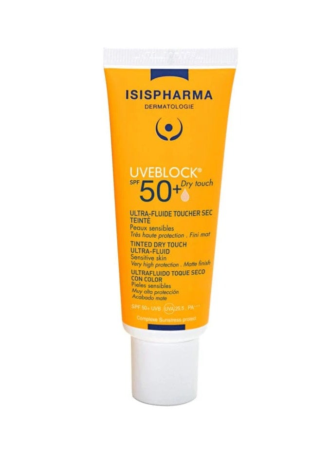 ISIS Pharma Uveblock SPF50+ Dry Touch Light Tint 40ml — Tinted Sunscreen with High Protection & Matte Finish