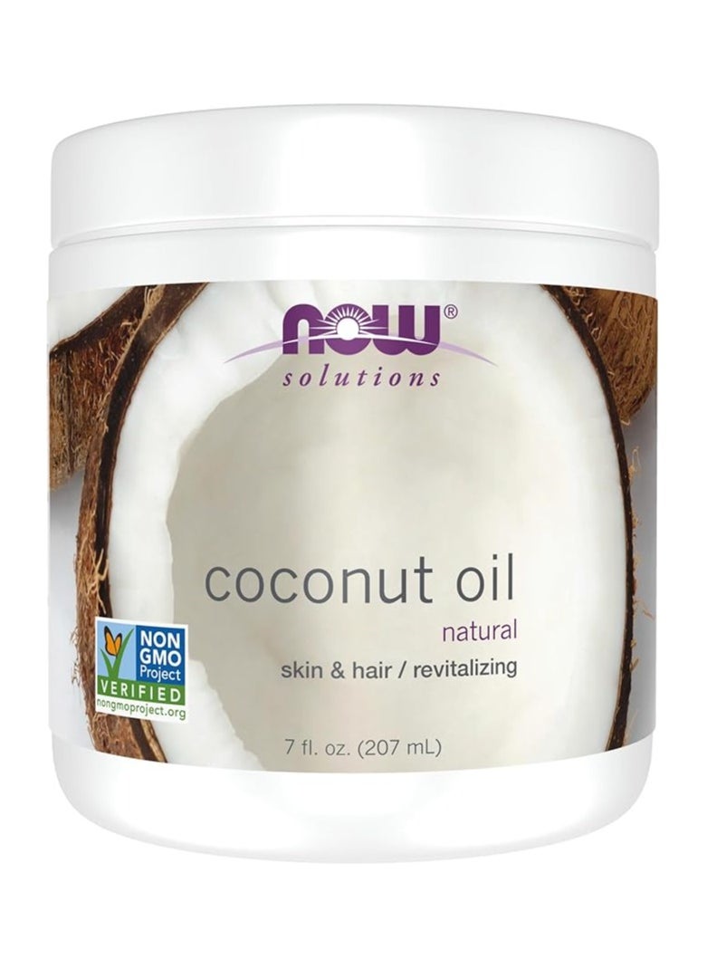 NOW Solutions Coconut Oil, 7 fl oz, 100% Natural, Multi-Purpose Moisturizer