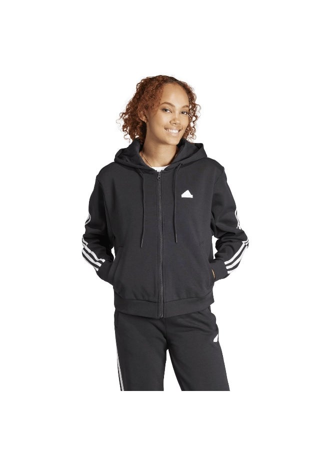 Adidas W Fi 3S Fz Hd Black Training Track Tops For Women Xs