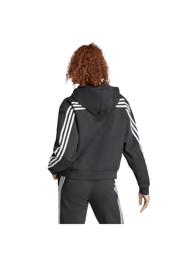 Adidas W Fi 3S Fz Hd Black Training Track Tops For Women Xs