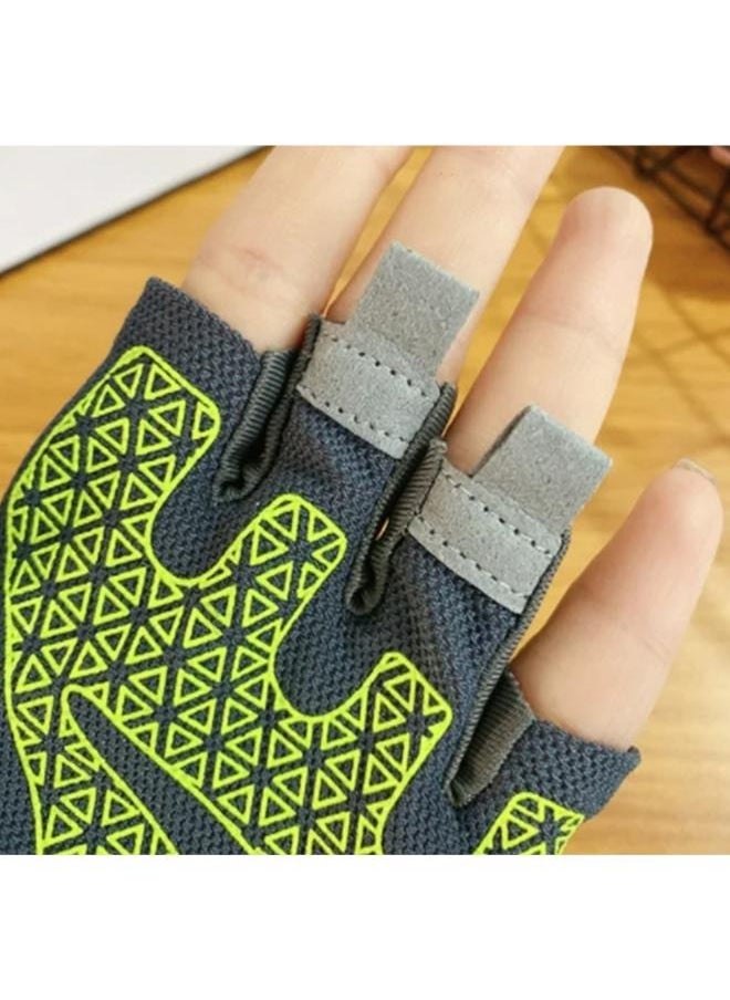 1Pair Cycling Gloves Road Bike Light Weight Padded Half Finger Gloves Breathable Anti-Slip Shock-Absorbing Sports Fitness Gloves