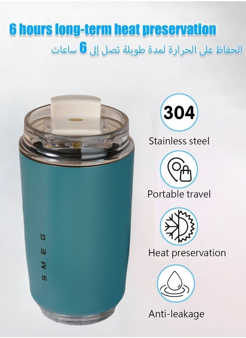 320ML Coffee Mug,Insulated Beverage Cup With Leakproof Lid, Travel Portable Car Drinking Cup，Stainless Steel Vacuum Leak proof , Blue