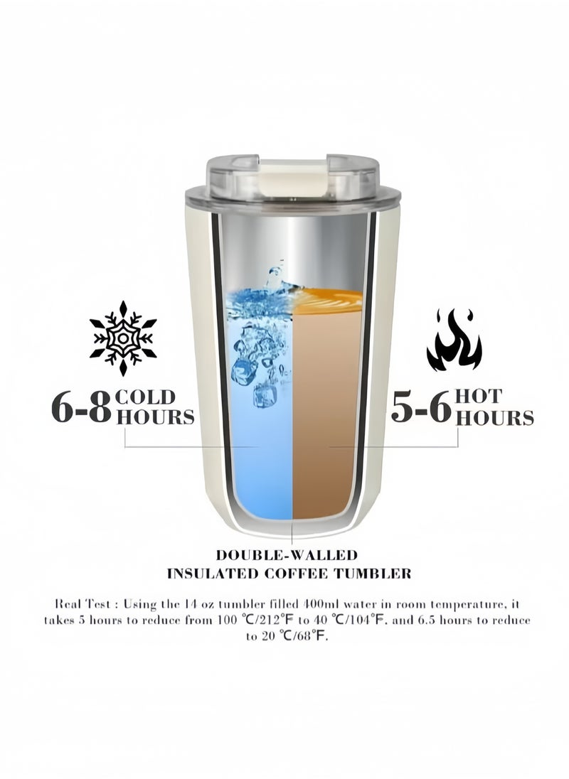 320ML Coffee Mug,Insulated Beverage Cup With Leakproof Lid, Travel Portable Car Drinking Cup，Stainless Steel Vacuum Leak proof , Blue