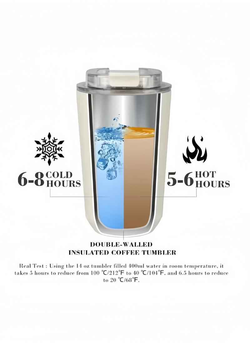 320ML Coffee Mug,Insulated Beverage Cup With Leakproof Lid, Travel Portable Car Drinking Cup，Stainless Steel Vacuum Leak proof , Yellow