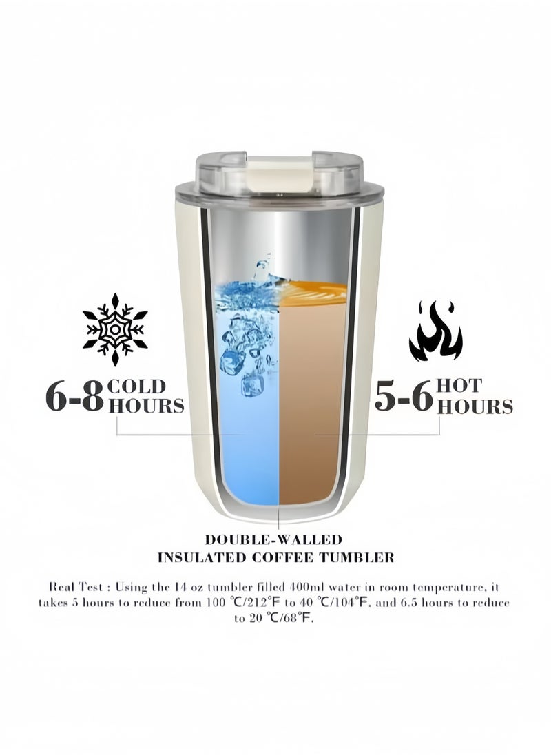 320ML Coffee Mug,Insulated Beverage Cup With Leakproof Lid, Travel Portable Car Drinking Cup，Stainless Steel Vacuum Leak proof , Gray