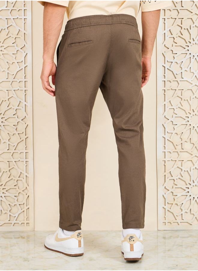 Cotton Slub Relaxed Fit Ankle Length Pant