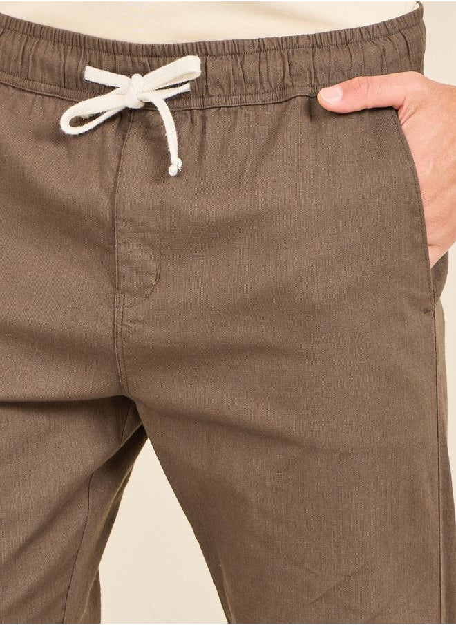 Cotton Slub Relaxed Fit Ankle Length Pant