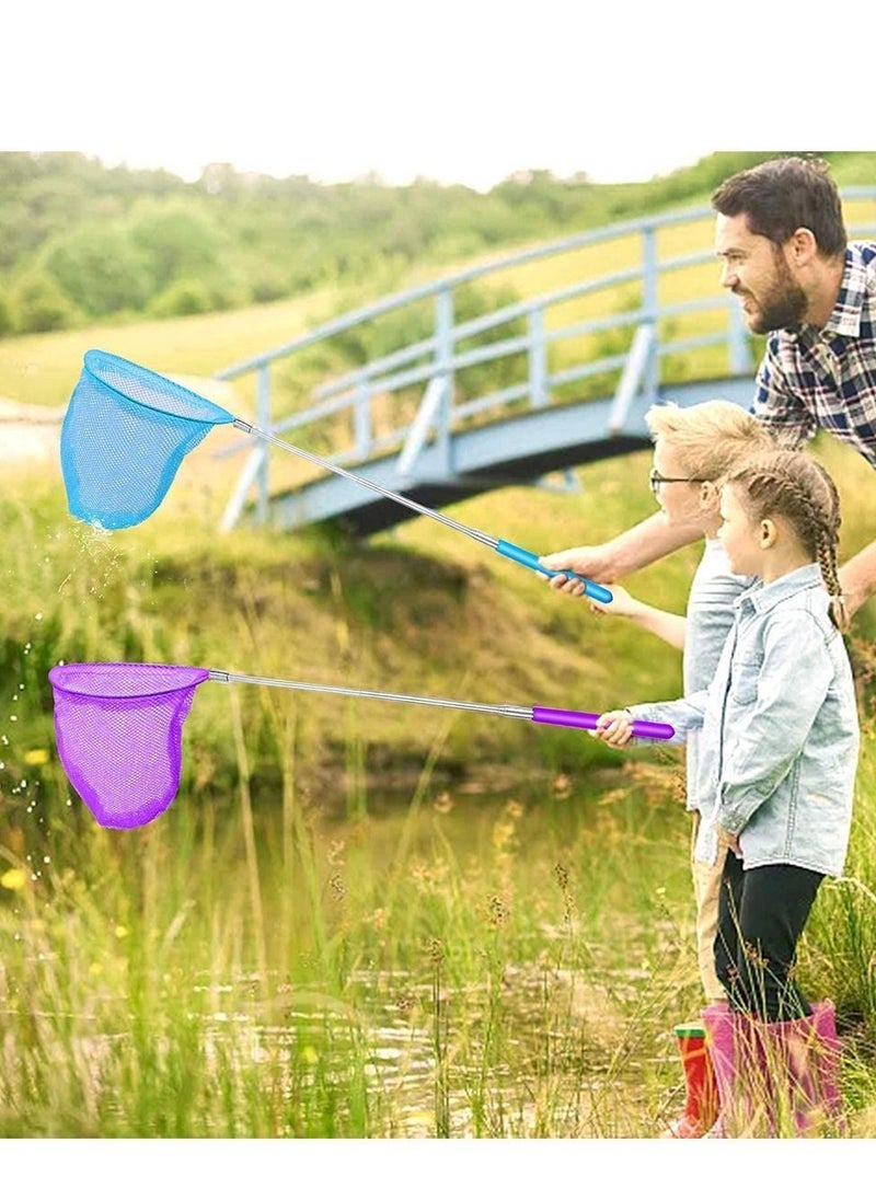 5Pcs Telescopic Butterfly Net Fishing Pond Net, Extendable for Kids Catching Bugs Insect Small Fish Outdoor Garden Activities 5 Colors