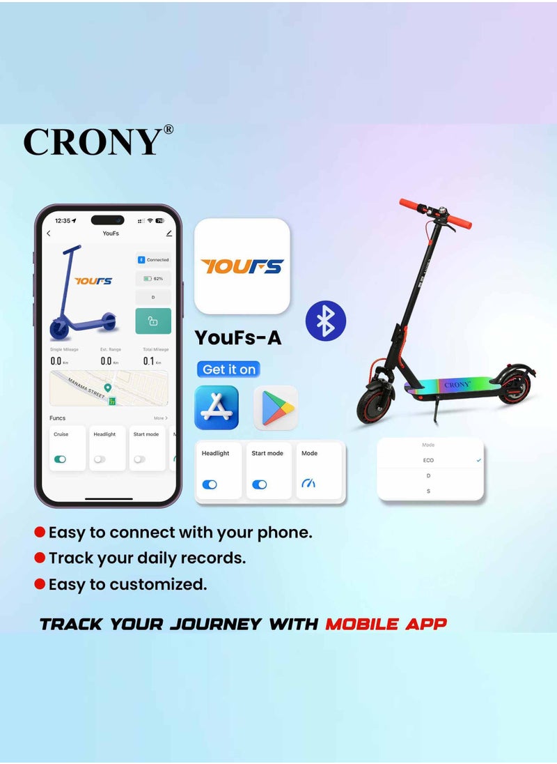 W563 E-Scooter 250W Motor, 25-45KN/H Speed, 10-25KM Range, Front Suspension, Durable Honeycomb Tires,Smart App Control,Aluminum Alloy Frame, 100KG Max Load, 36V/7.8AH Battery,Easy Folding, LED Light Base, Commuter Electric Scooter for Adults & Kids, Portable, Lightweight Design, Durable Honeycomb Tires, Bluetooth Connectivity, Ideal for Daily Commute & Leisure Rides, 3-5 Hours Charging Time, Normal/Disc Brakes, IPX4 Waterproof, 7 Colors LED Deck Lights，Red