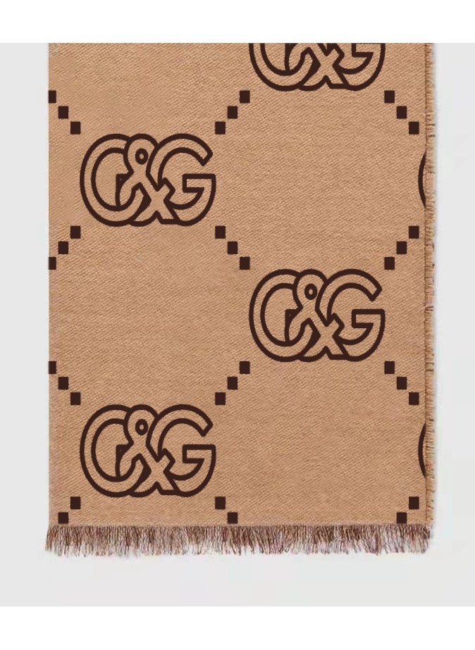 Men fashion scarf with soft and warm winter collar, classic thick knitted scarf breathable and lightweight handbag accessories neck scarf men's gift