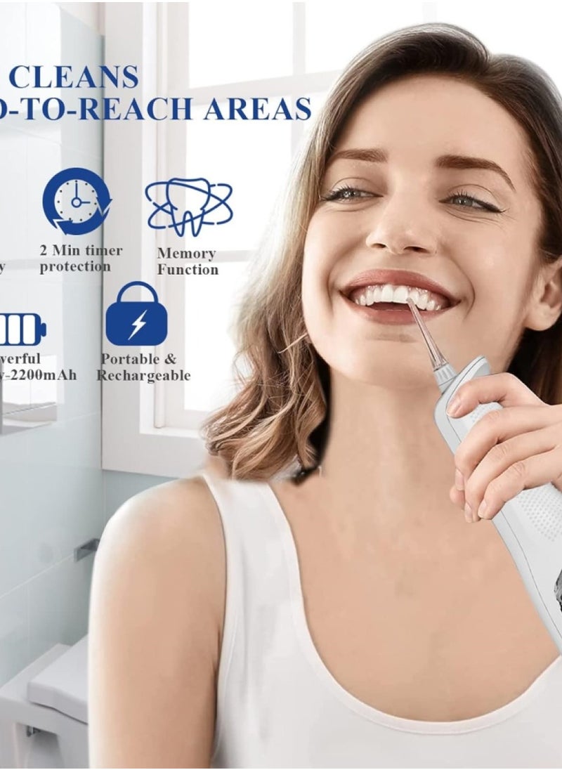 Water Flosser, Water Dental Flosser Pick for Teeth, 330ML IPX7 Waterproof Oral Irrigator, 5 Modes 4 Replaceable Jet Tips, Professional Flossing Cleaning Picks for Home Travel Gums, Braces Care