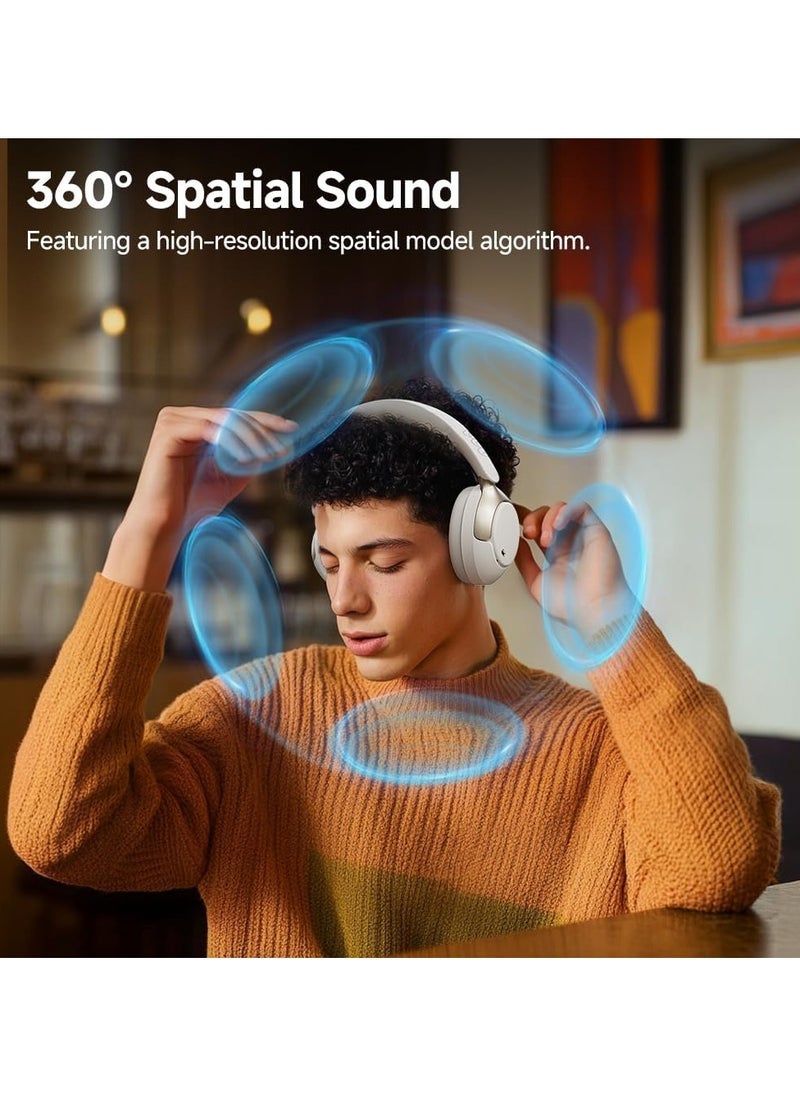 QCY H3 PRO Adaptive ANC Wireless Headphones Over-Ear, 50dB Active Noise Cancellation Headset with Multiple Modes, LDAC Hi-Res Wireless Audio, 55H Playtime, Custom EQ via App, Bluetooth 5.4
