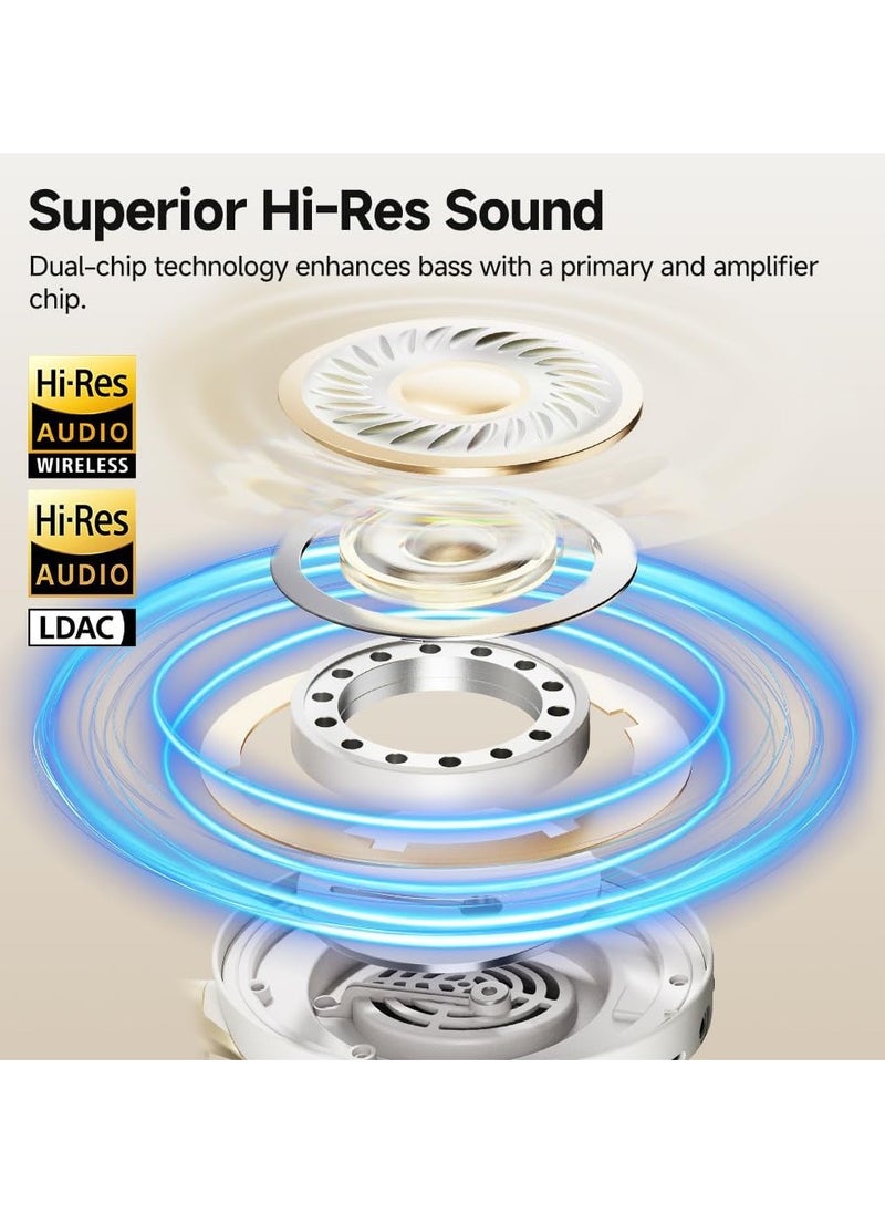 QCY H3 PRO Adaptive ANC Wireless Headphones Over-Ear, 50dB Active Noise Cancellation Headset with Multiple Modes, LDAC Hi-Res Wireless Audio, 55H Playtime, Custom EQ via App, Bluetooth 5.4