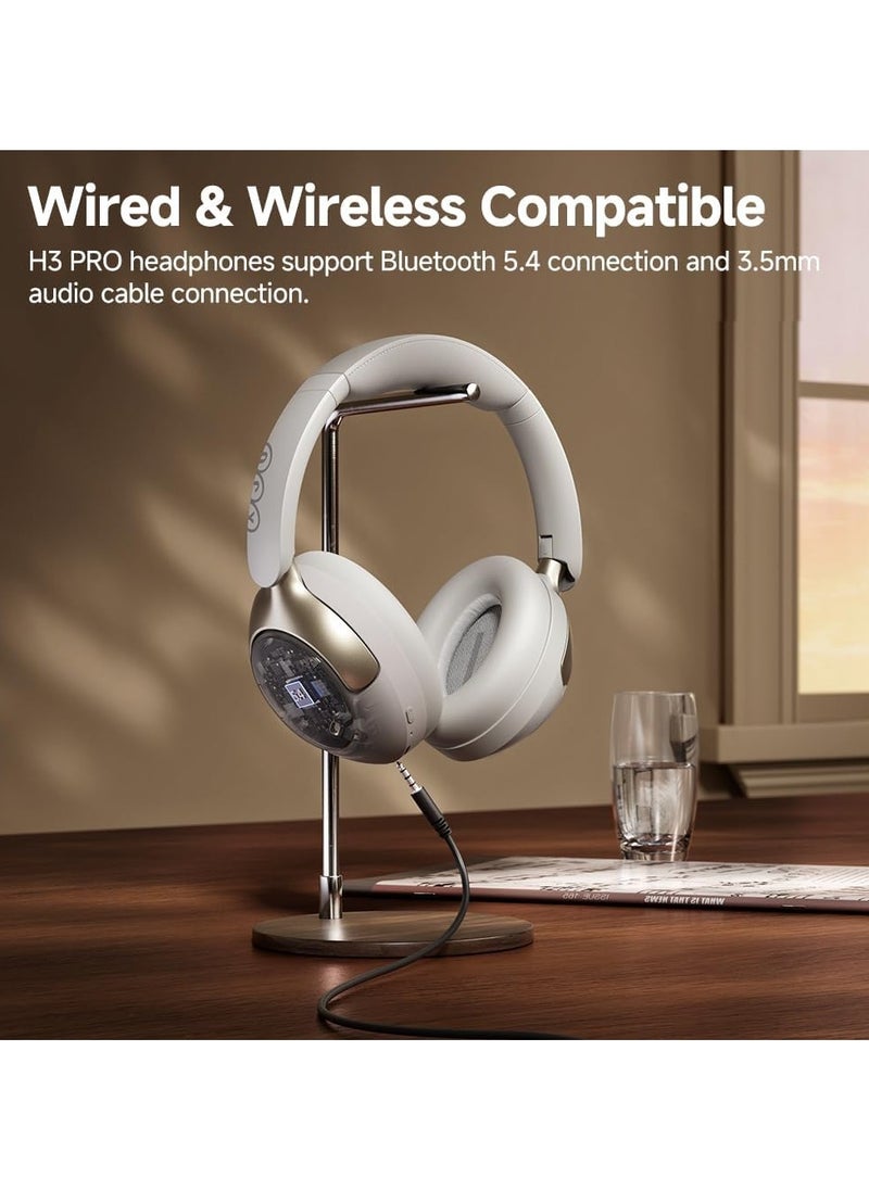 QCY H3 PRO Adaptive ANC Wireless Headphones Over-Ear, 50dB Active Noise Cancellation Headset with Multiple Modes, LDAC Hi-Res Wireless Audio, 55H Playtime, Custom EQ via App, Bluetooth 5.4