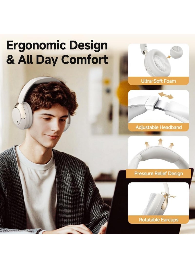 QCY H3 PRO Adaptive ANC Wireless Headphones Over-Ear, 50dB Active Noise Cancellation Headset with Multiple Modes, LDAC Hi-Res Wireless Audio, 55H Playtime, Custom EQ via App, Bluetooth 5.4