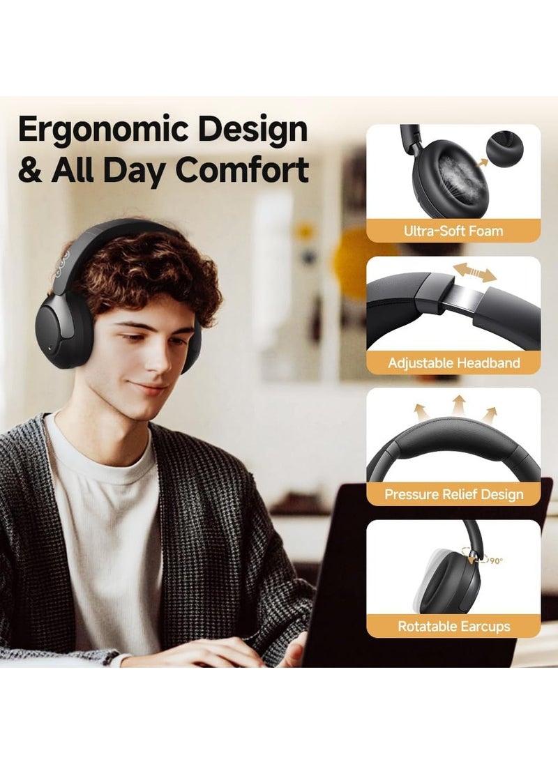 QCY H3 PRO Adaptive ANC Wireless Headphones Over Ear, 50dB Active Noise Cancellation with Multiple Modes, LDAC Hi-Res Wireless Audio, 55H Playtime, Custom EQ via App, Bluetooth 5.4