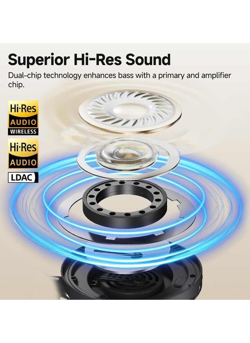 QCY H3 PRO Adaptive ANC Wireless Headphones Over Ear, 50dB Active Noise Cancellation with Multiple Modes, LDAC Hi-Res Wireless Audio, 55H Playtime, Custom EQ via App, Bluetooth 5.4