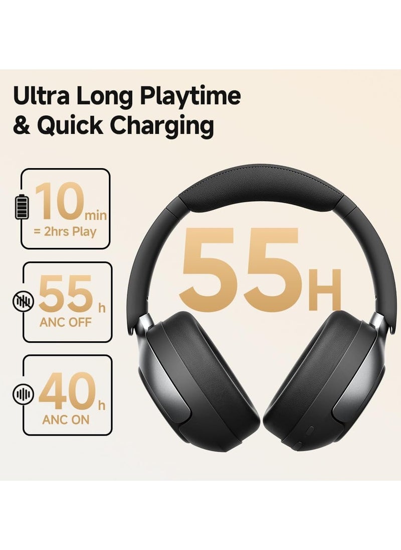 QCY H3 PRO Adaptive ANC Wireless Headphones Over Ear, 50dB Active Noise Cancellation with Multiple Modes, LDAC Hi-Res Wireless Audio, 55H Playtime, Custom EQ via App, Bluetooth 5.4