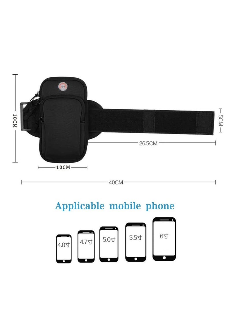 Phone Arm Bag Armband Cell Phone Holder For Running Gym Sports Waterproof Black Cell Phone Holder Pouch Case With Earphone Hole