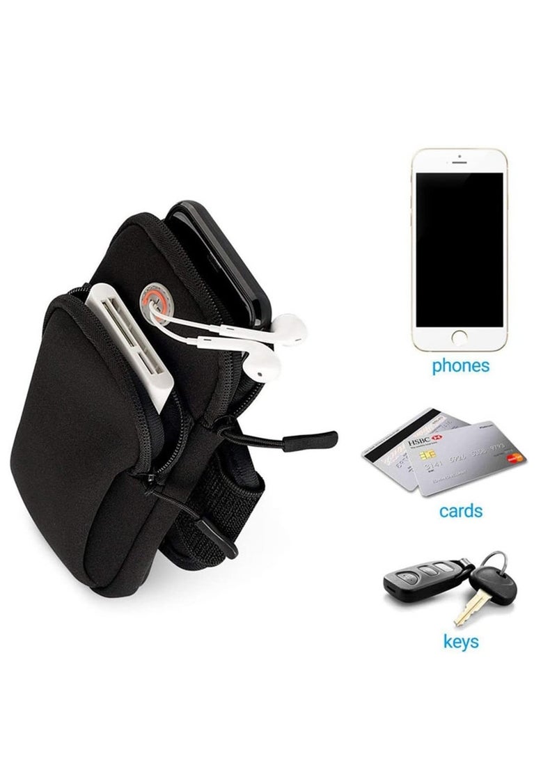 Phone Arm Bag Armband Cell Phone Holder For Running Gym Sports Waterproof Black Cell Phone Holder Pouch Case With Earphone Hole