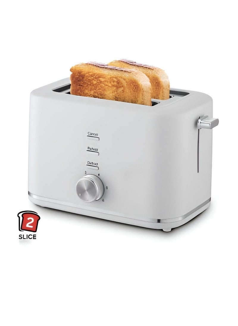 2 Slice Bread Toaster – 800W Cool Touch Toaster with 6 Browning Settings, Reheat/Defrost/Cancel Functions, Auto Shut-Off & Slide-Out Crumb Tray – Compact Electric Toaster for Breakfast