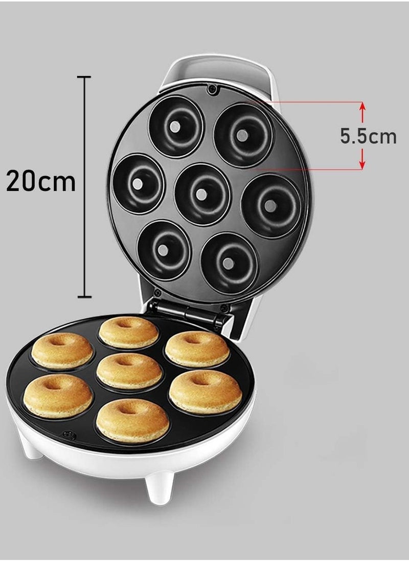 Mini Donut Maker Machine – Electric Donut Press with Non-Stick Double-Sided Heating, Kid-Friendly, Makes 7 Doughnuts in Minutes, Easy to Clean