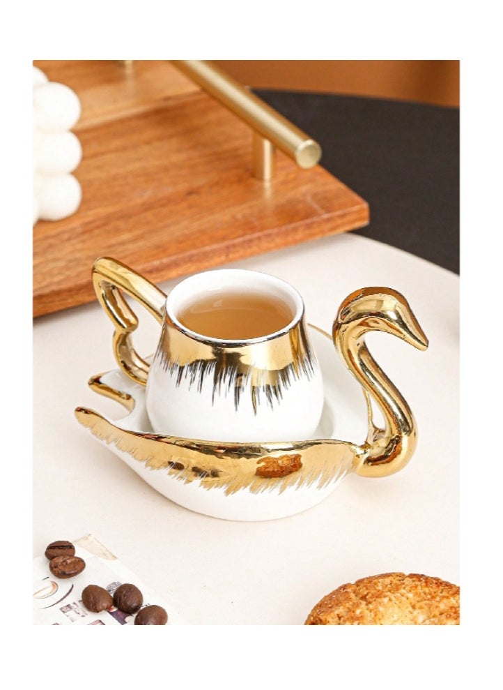12 Pcs Turkish Coffee Cup Set Tea Cup Set White Swan Coffee Cup Set
