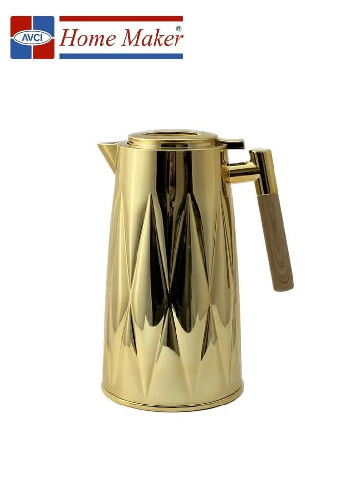 1.3L Premium Turkish Gold Tea & Coffee Flask – Elegant Design, Superior Heat Retention, Hand-Washable, Keeps Drinks Hot or Cold for Hours