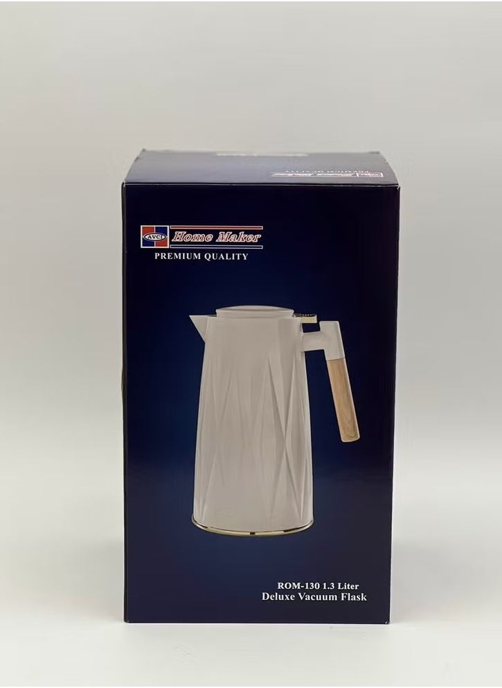 Premium 1.3L Silver Tea & Coffee Flask – Hot & Cold Retention, Elegant Design, Made in Turkey, Hand Wash