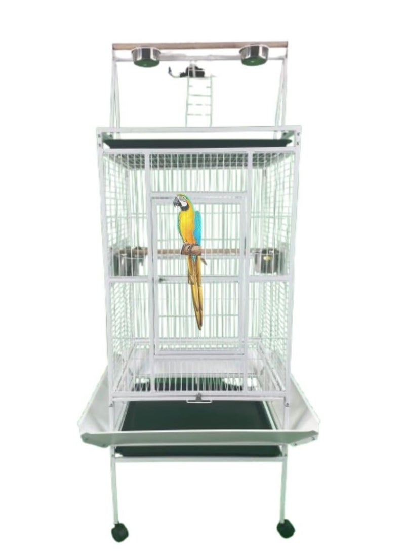 Parrot Large cage with rolling stand 3 wood stick 4 Food Container large with top stand for big parrots such as casco cocatoo,conure,Parakeet,Budgerigar,Fische 173 * 81 * 76 cm