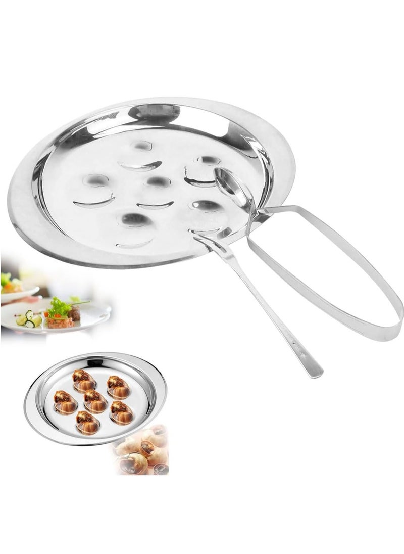 3 Pcs Stainless Steel Snail Tong Forks Set - Ideal for Escargot, BBQ, and Restaurant Use with 6 Compartment Design for Easy Serving