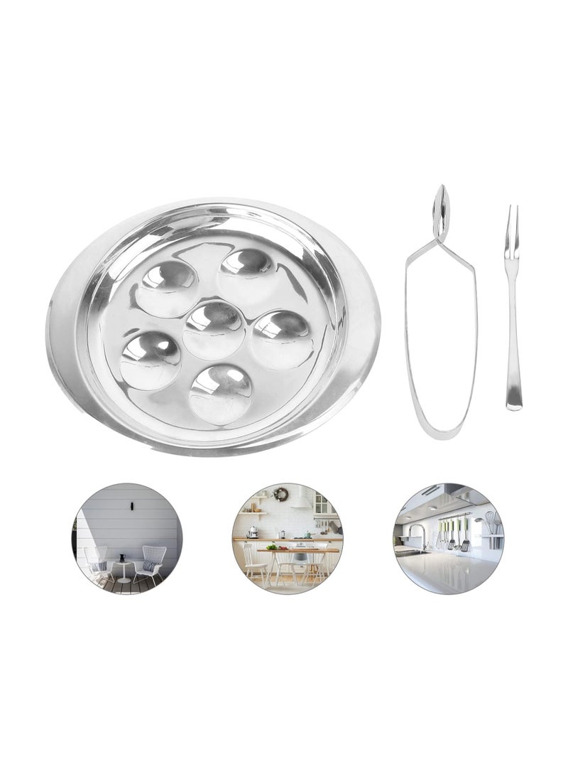 3 Pcs Stainless Steel Snail Tong Forks Set - Ideal for Escargot, BBQ, and Restaurant Use with 6 Compartment Design for Easy Serving
