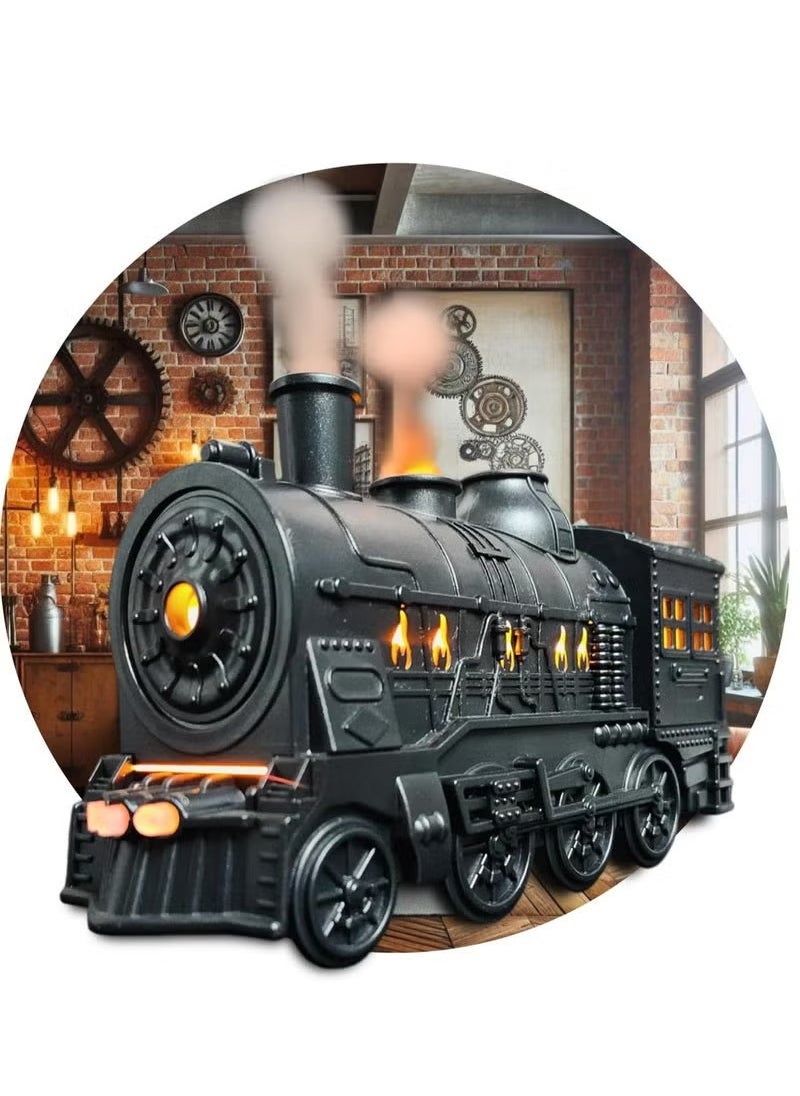 Train Aroma Humidifier Oil Diffuser 300ml Ultrasonic Cool Mist Diffuser with Waterless Auto Shut-Off, 2 Color Changing LED Lights, Whimsical Design for Home & Office, Stress Relief, Perfect Aromatherapy Gift