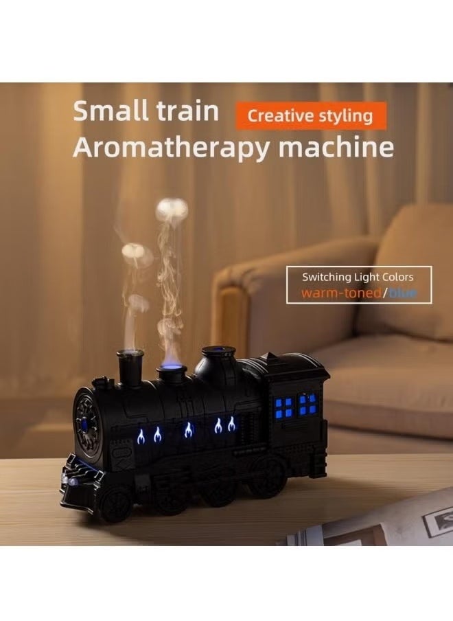 Humidifier, 300ml Aromatherapy Diffuser Essential Oil Air Humidifier, Train Diffuser for Large Room Essential Oil, Aromatherapy Diffuser Cool Mist with 2 Lights 2 Mist Modes Auto Off for Home Office Hotel