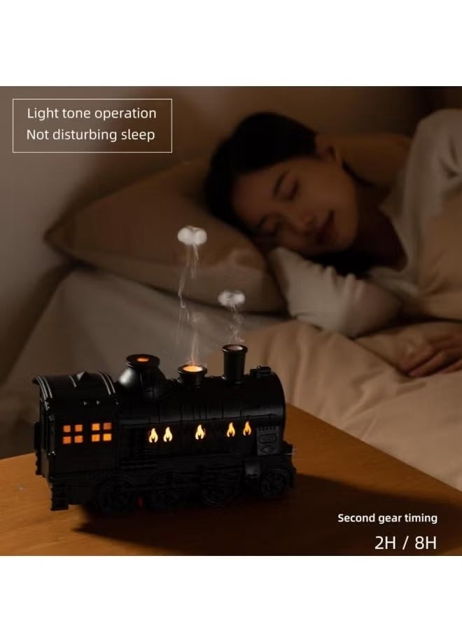 Humidifier, 300ml Aromatherapy Diffuser Essential Oil Air Humidifier, Train Diffuser for Large Room Essential Oil, Aromatherapy Diffuser Cool Mist with 2 Lights 2 Mist Modes Auto Off for Home Office Hotel