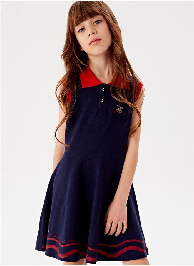 Beverly Hills Polo Club Girl Navy Blue Dress