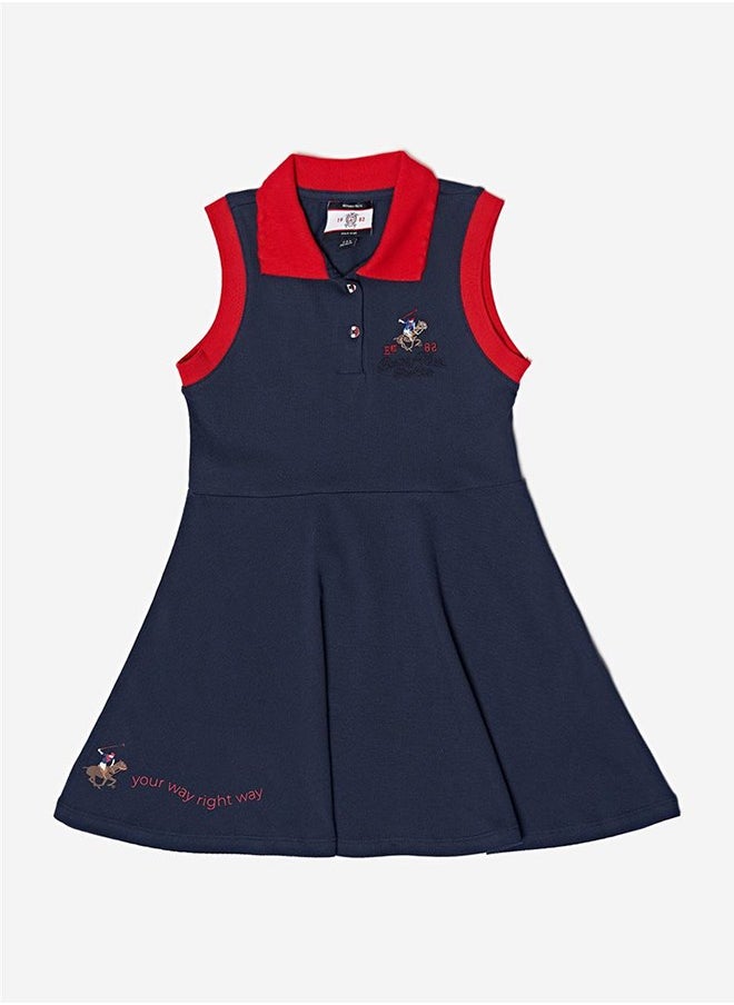 Beverly Hills Polo Club Girl Navy Blue Dress