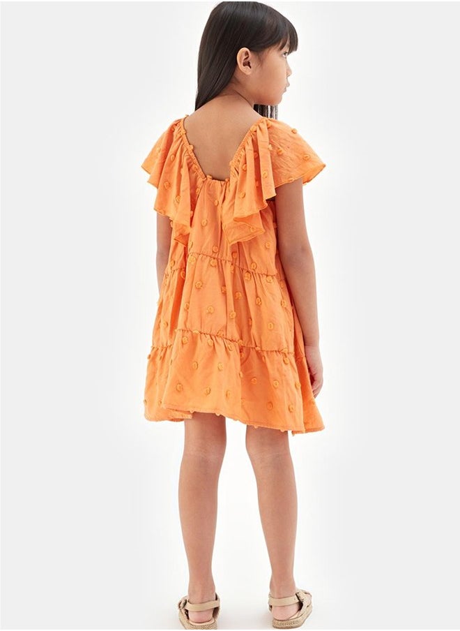 Tyess Girl Orange Dress