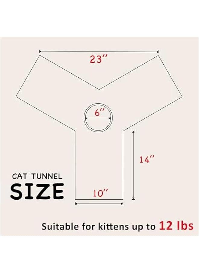 Pet Cat Tunnel Tube Cat Toys 3 Way Collapsible, Tunnels for Indoor Cats，Kitty Bored Peek Hole Toy Ball Cat, Puppy, Kitty, Kitten, Rabbit
