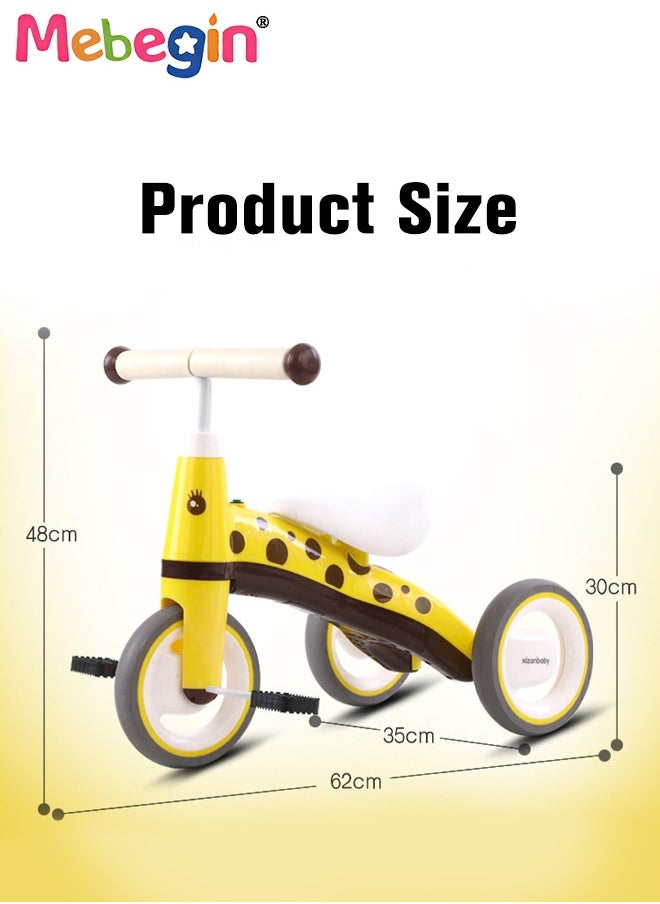 3-Wheel Balance Bike, Ride-On Tricycle with Music Button, Toddler Safe Trikes with Anti-slip Pedals and Comfortable Seat, Cartoon Training Bicycle, Easy Assembly, Ideal Gift for Kids