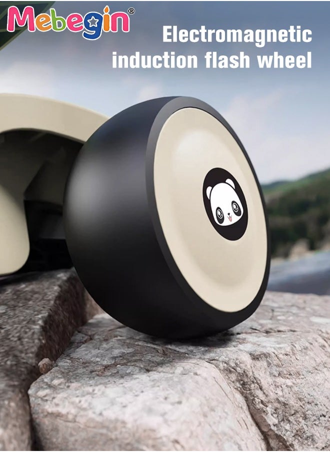 Foldable 3 Wheel Scooter with Windmill and Car Basket, Non-Slip Scooter with Light and Music, Kids Kick Scooter, Adjustable Height, Extra-wide Deck for Stability, No Installation Required