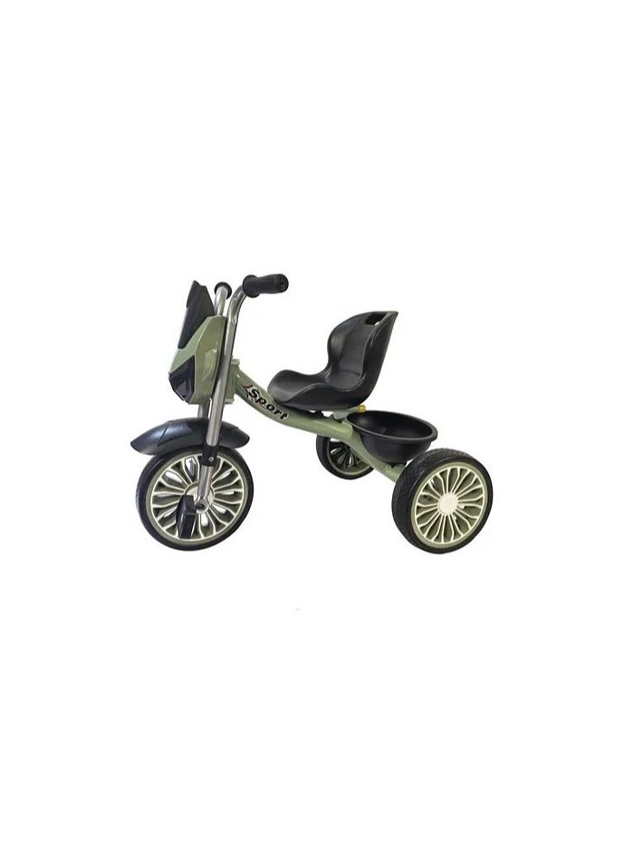 Kids Tricycle for 1-5 Years – 3-Wheel Baby Trike with Push Handle, Safety Belt & Storage Basket –green Toddler Tricycle for Boys & Girls, 100% Assembled